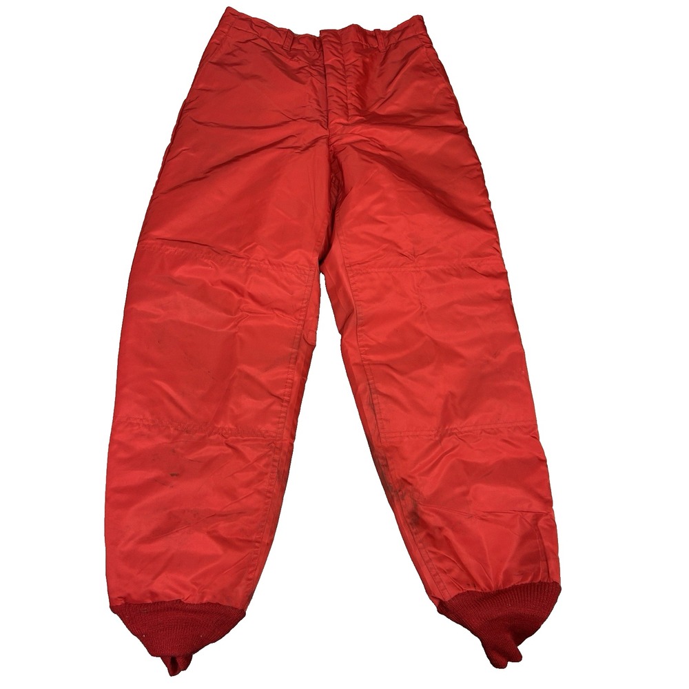 Vintage‎ Ted Williams Red Snow Pants Men's 31x32 USA Nylon Talon Zipper Lined